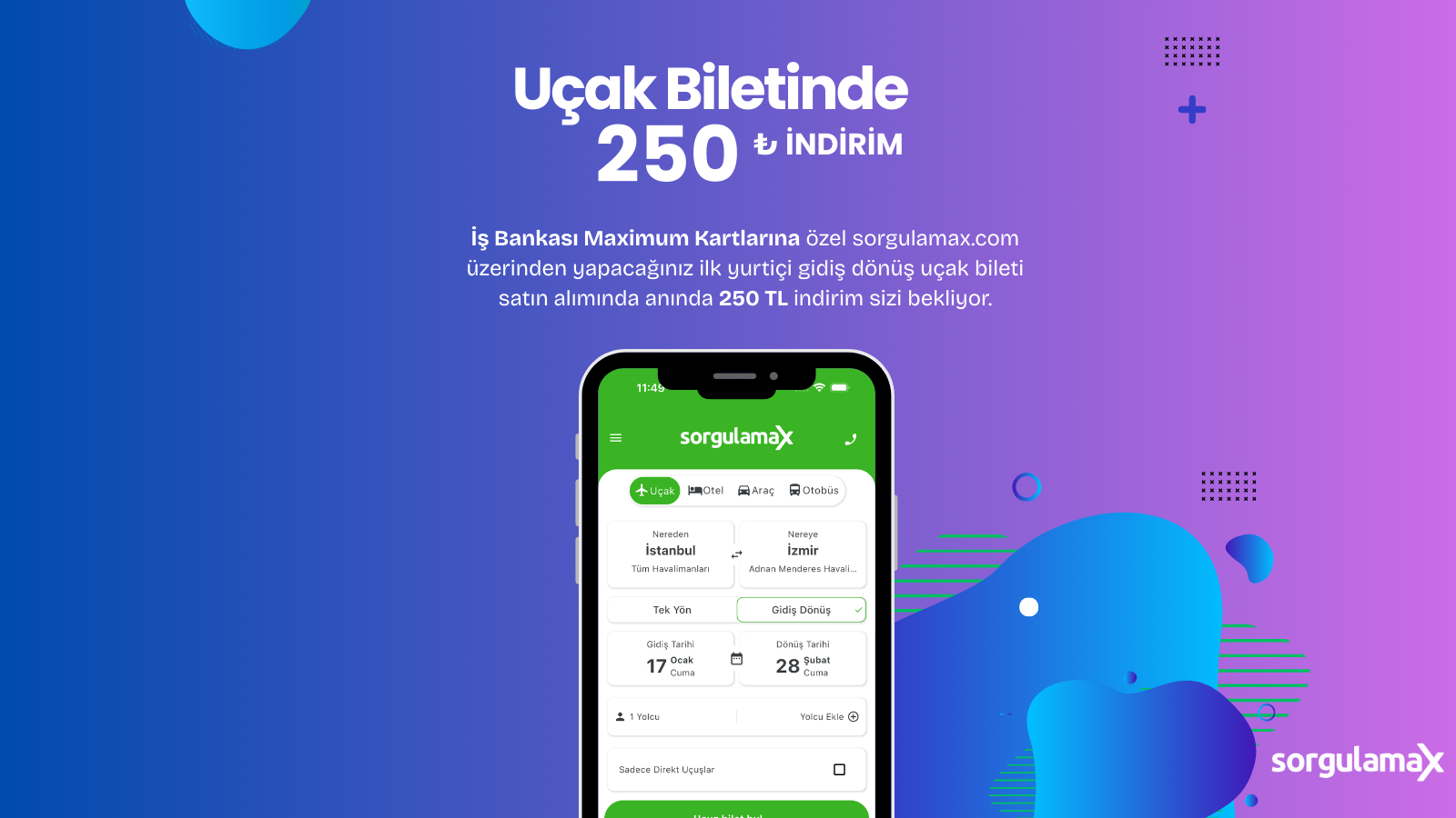 İş Bankası Maximum Kartlarına Özel 250 TL Yurtiçi Uçak Bileti İndirimi
